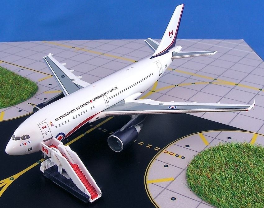 Government of Canada CC-150 Polaris shown banking above an airport background.