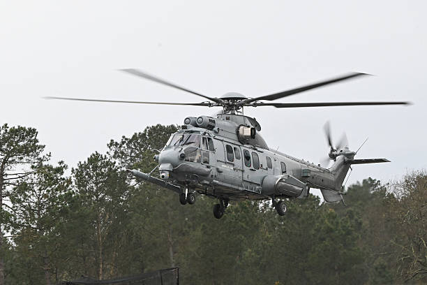 Airbus Helicopters H225M Caracal - Airbus Helicopters H225M Caracal helicopter from the EH 1/67 "Pyrenees" helicopter squadron of the special forces landing on the runway o...