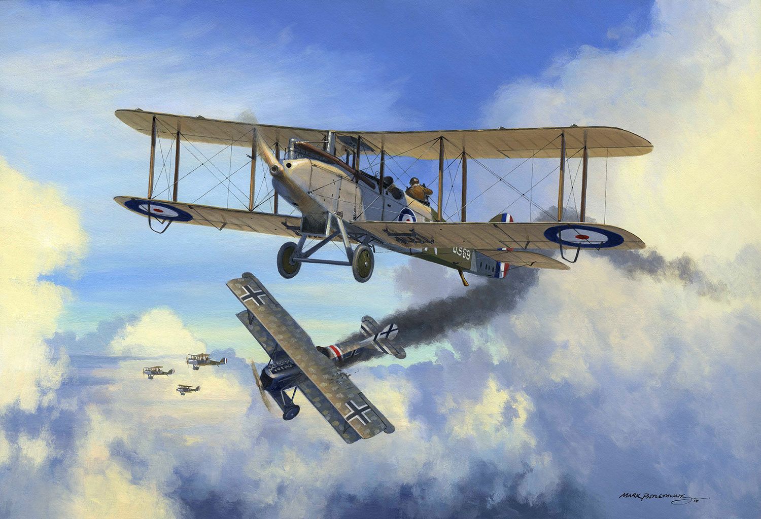 Airco DH.9 - Airco DH 9 vs Fokker D.VII, by Mark Postlethwaite Aircraft, Biplane