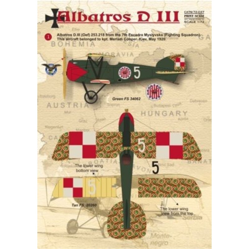 Albatros D.III - Décal Albatros D.III. Albatros D.lll (Def) 253,218 from the 7th escadra