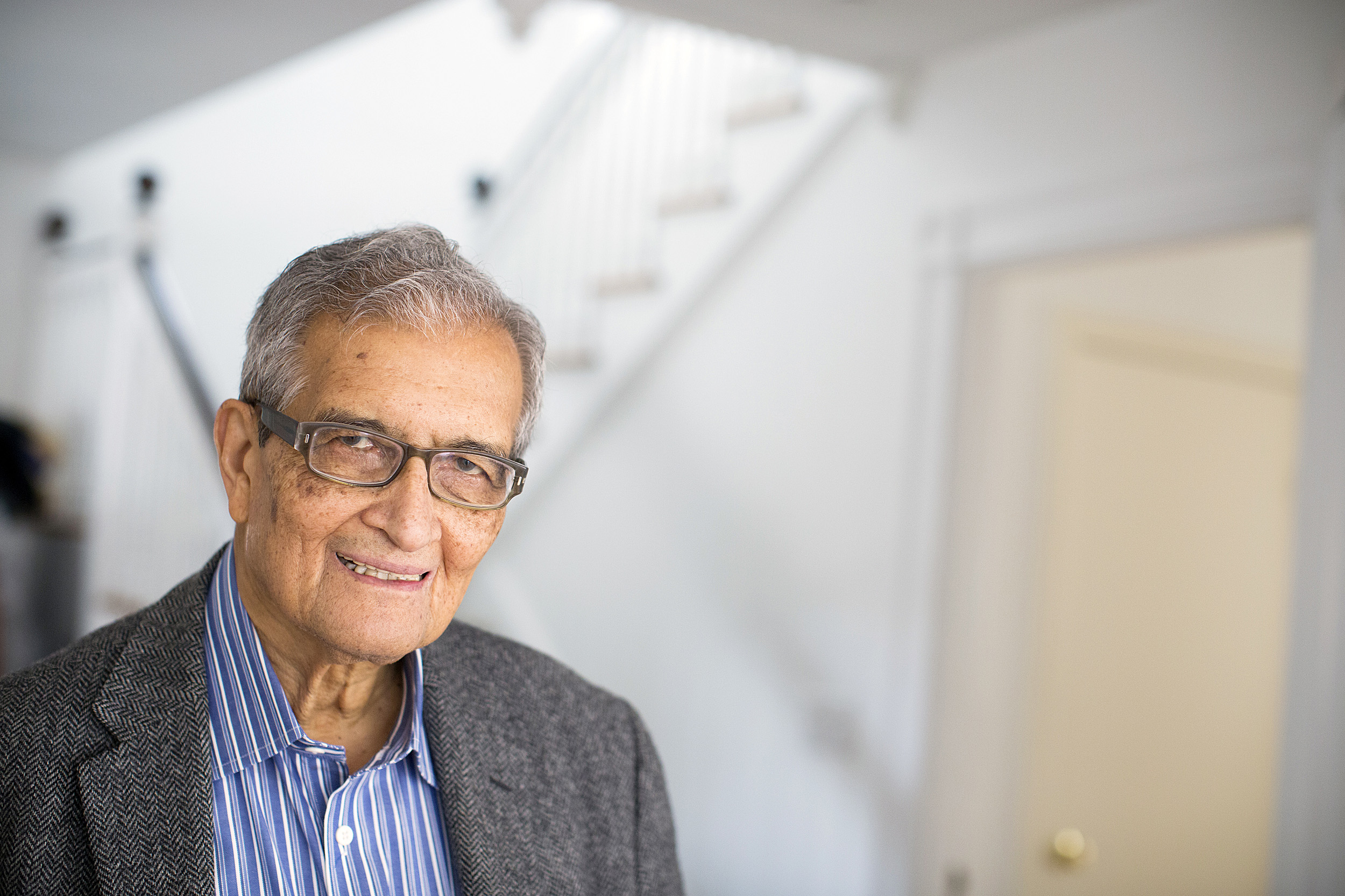 Amartya Sen portrait at Harvard
