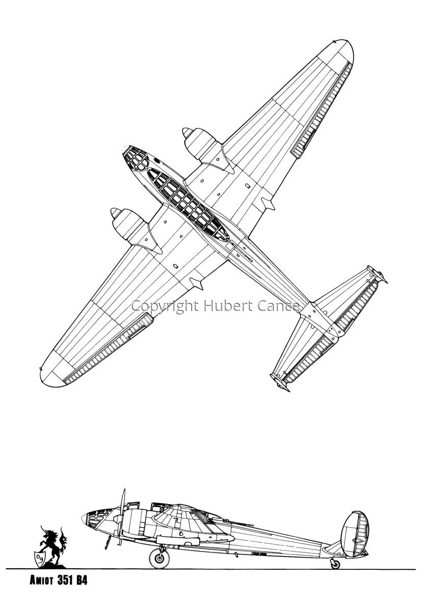 Amiot 351 - "Amiot 351 B4" (Original art by Hubert Cance)