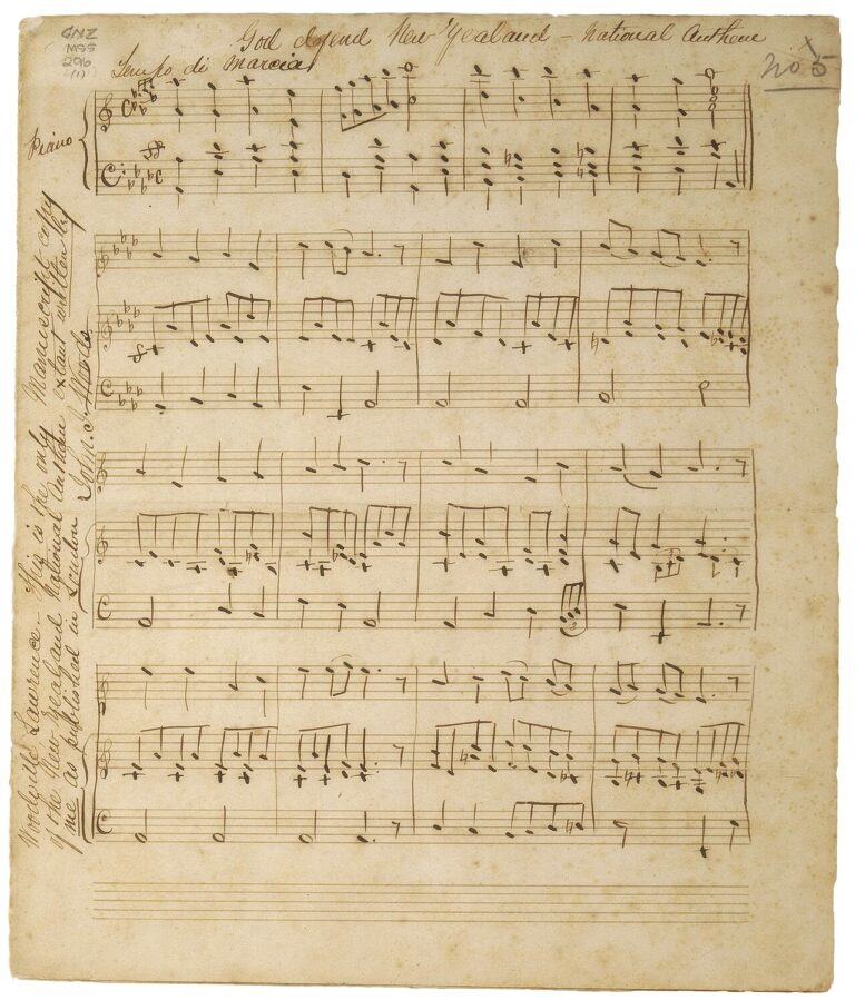 God Defend New Zealand manuscript cropped