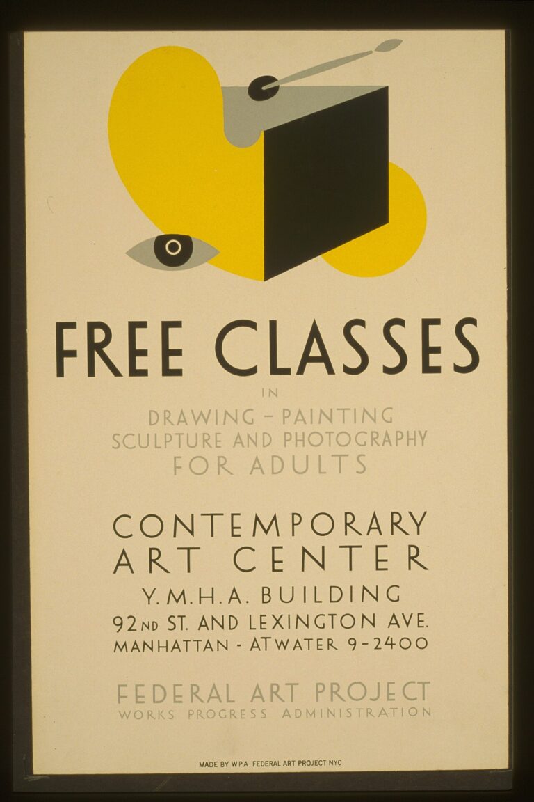 Free classes in drawing painting sculpture and photography for adults
