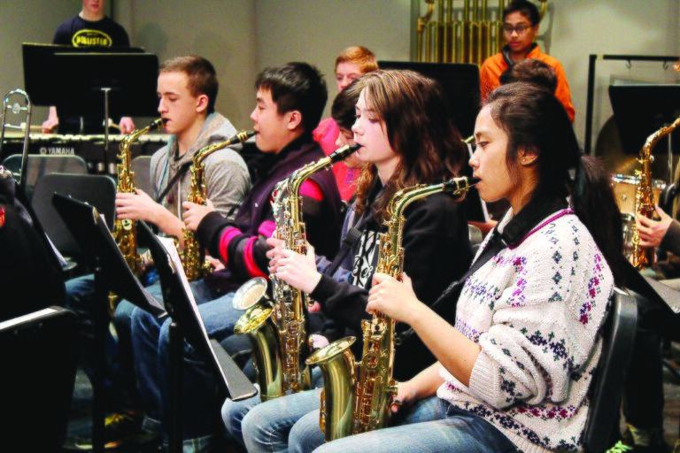 Kodiak High School band rehearsal December