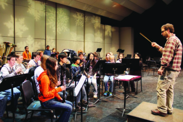 Kodiak High School band rehearsal December