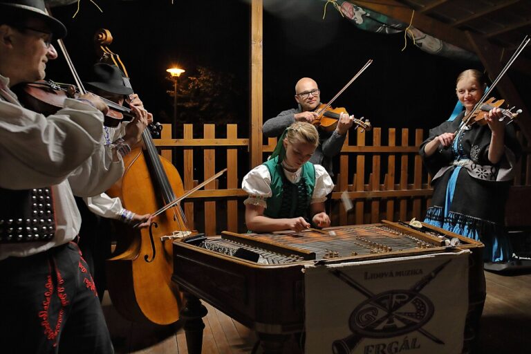 Folk band public performance