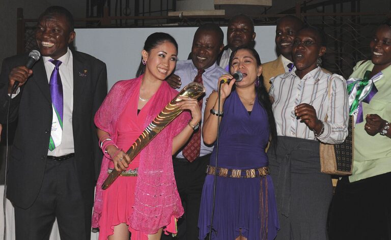 A musical performance conducted to welcome the Queen's Baton Delhi into Kampala in Uganda on December