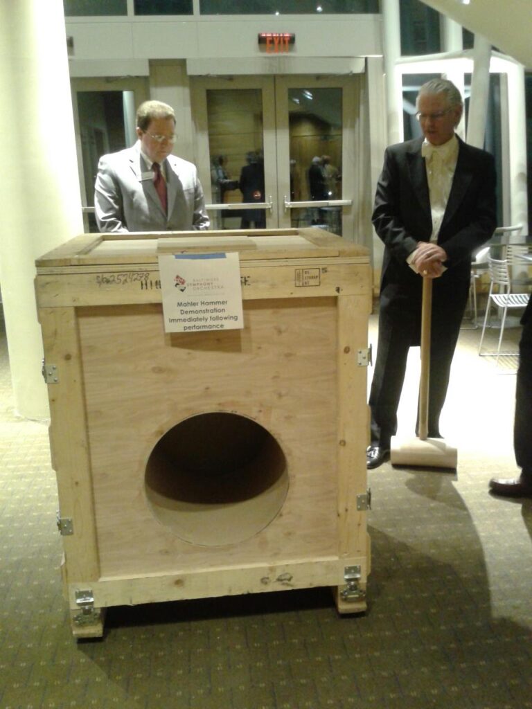 Version of the 'Mahler hammer' as used by the Baltimore Symphony Orchestra for a performance in November