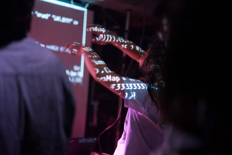 Renick Bell and Keito Suzuki live coding performance