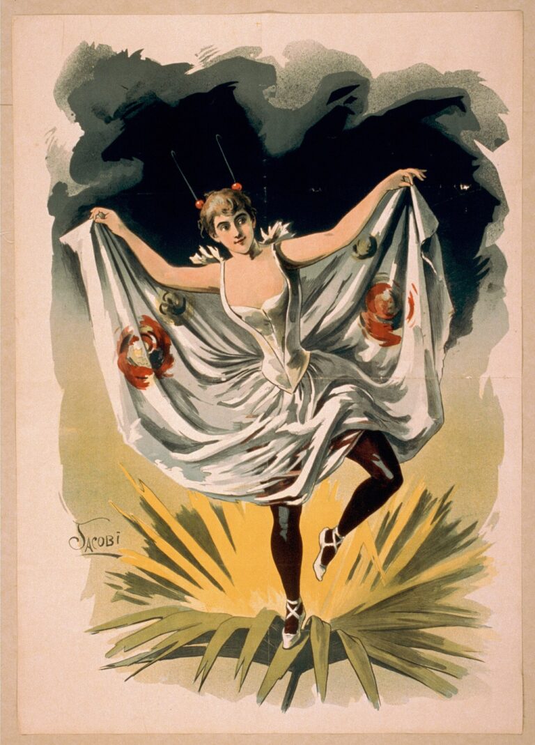 Woman in dance costume dancing on flower