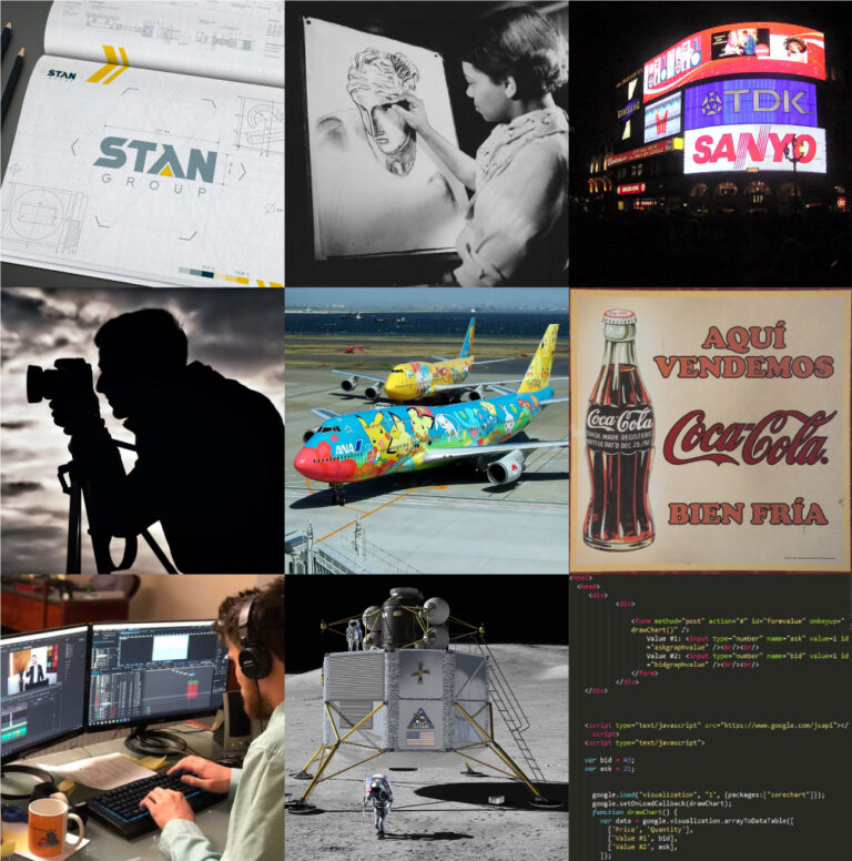 Graphic designer application projects collage