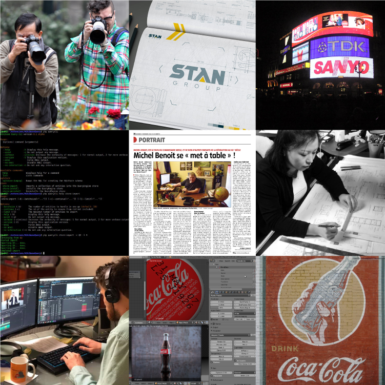 Graphic designer application projects collage