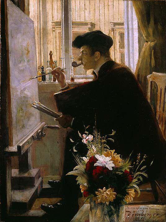 Norwegian Bokmål: Ved staffeliet By the Easel