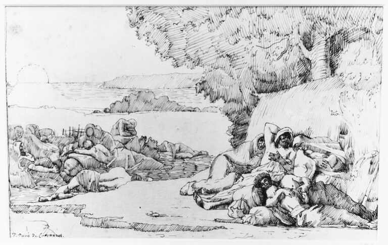 Sleep sketch for the painting now in the museum at Lille