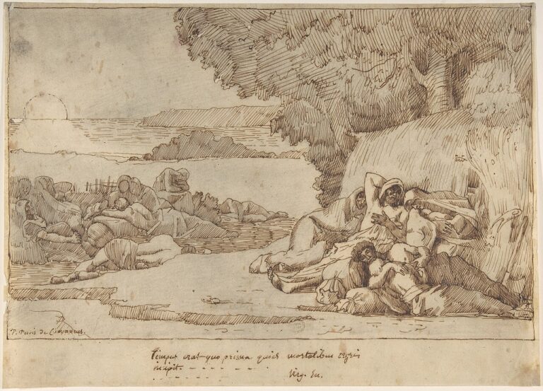 Sleep sketch for the painting now in the museum at Lille