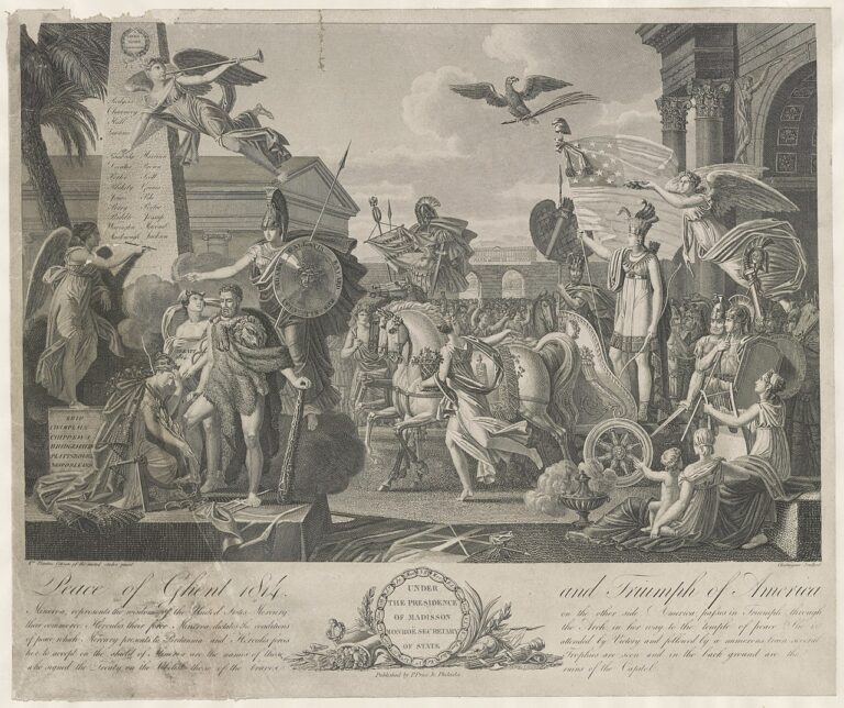 Peace of Ghent and triumph of America - Mme Plantou Citizen of the United States pinxit Chataigner sculpsit