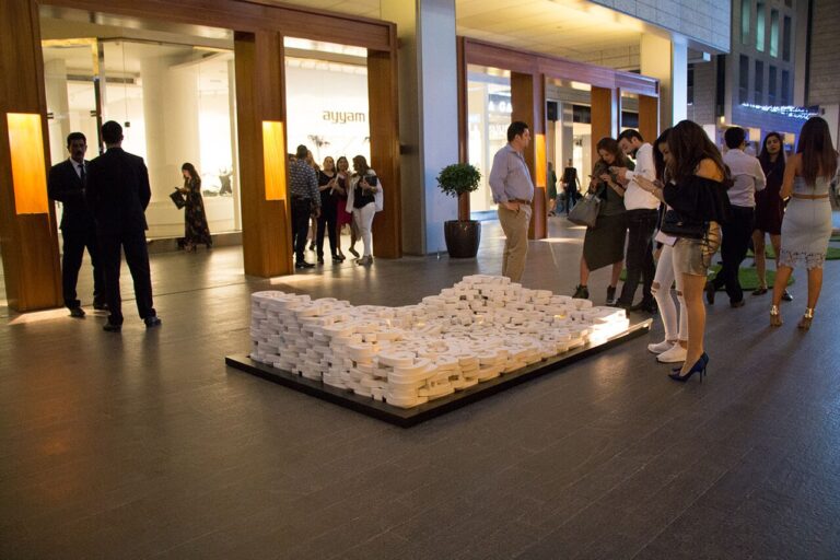 PURSUIT OF ABJAD - INSTALLATION ARTWORK BY NEDAA ELIAS AT DIFC ART NIGHTS - PEOPLE PHOTOGRAPHY