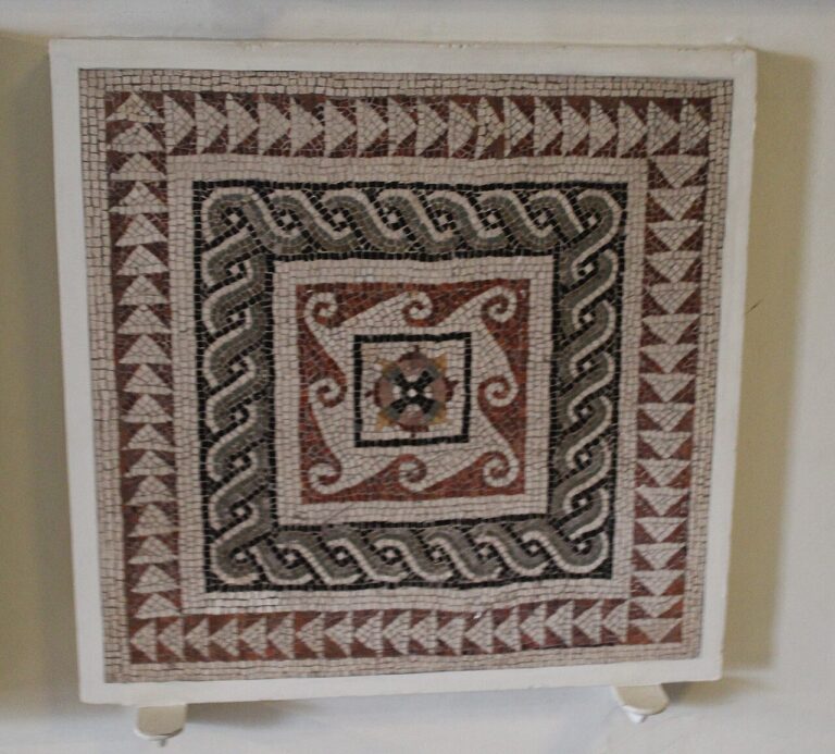 Square mosaic with geometric designs British Museum