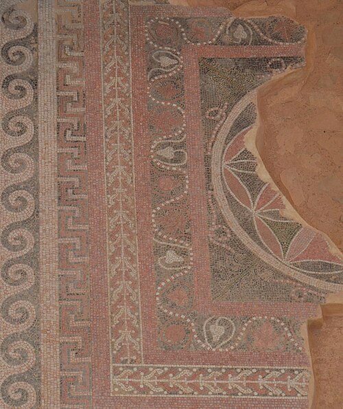 Mosaic floor in a geometric pattern in the Western Palace