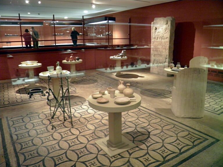 Mosaic floor with geometric patterns Romisch-Germanisches Museum Cologne