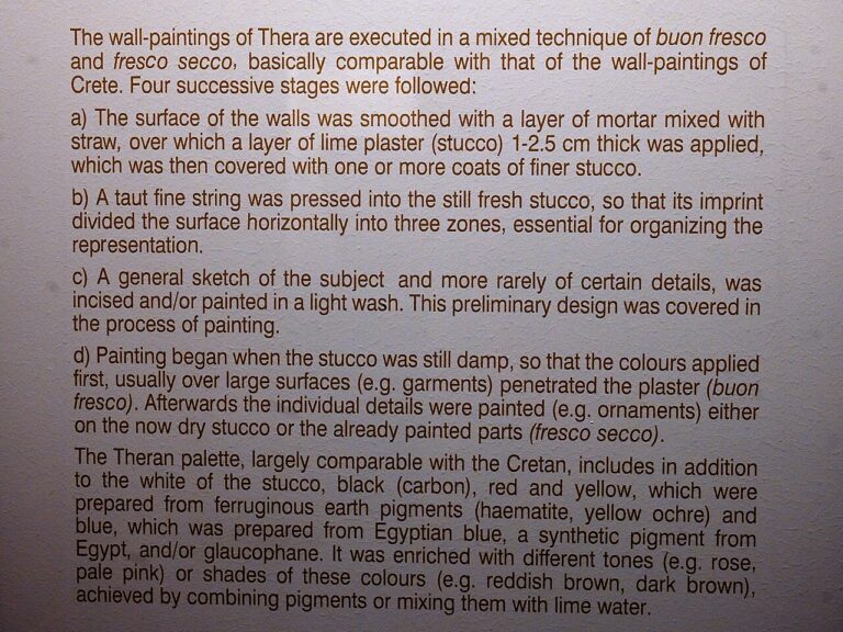 Description of the process of painting Minoan frescoes PMTh
