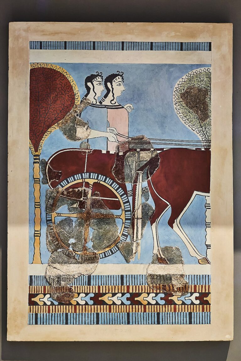 Mycenaean fresco from Tiryns at the National Archaeological Museum of Athens on October