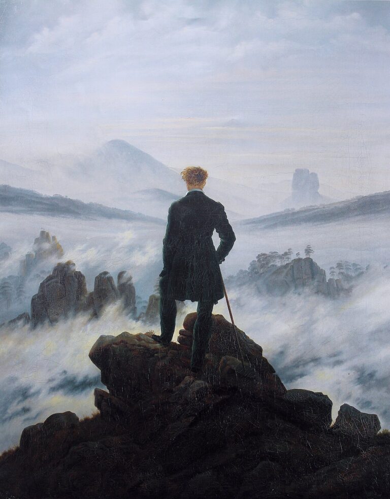 The hiker above the sea of fog