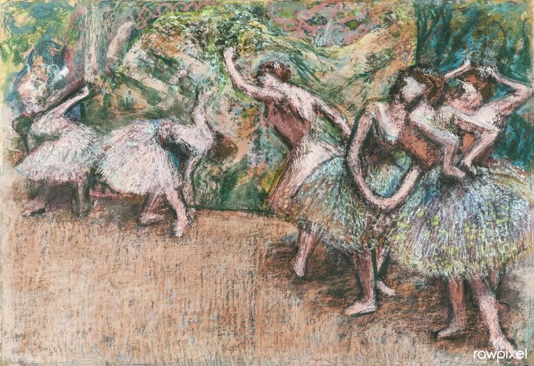Ballet Scene ca painting in high resolution by Edgar Degas Original from The National Gallery of Art Digitally