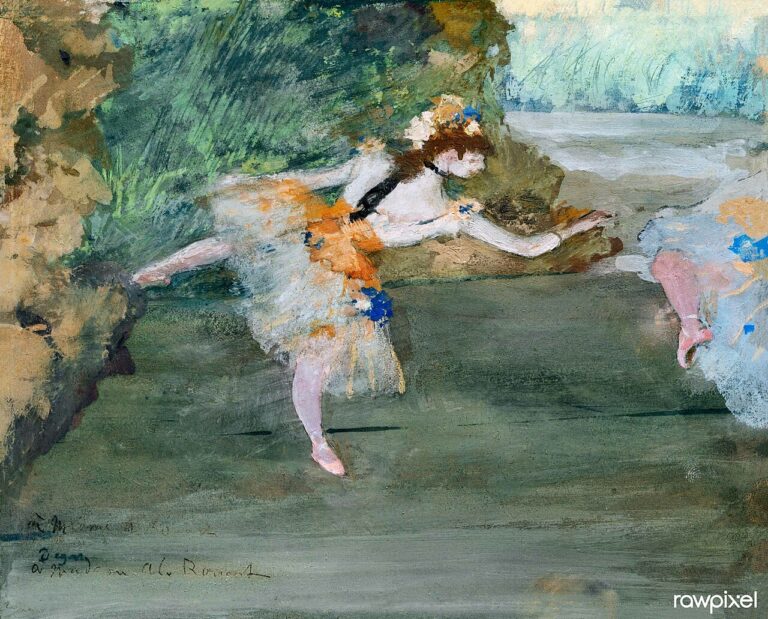 Dancer Onstage ca painting in high resolution by Edgar Degas Original from The Museum Digitally enhanced by rawpixel