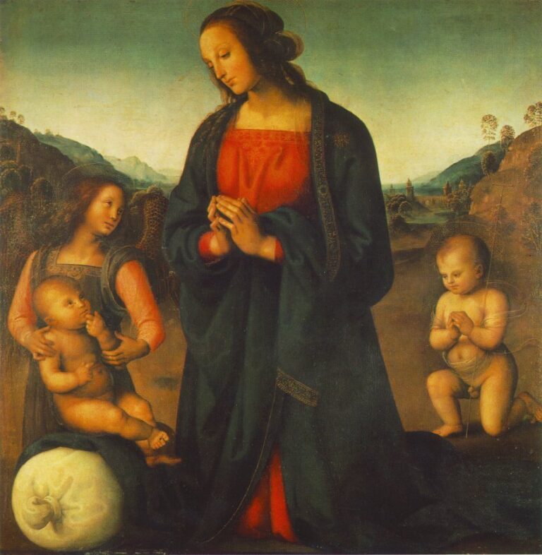 Perugino madonn an angel little st john adoring child