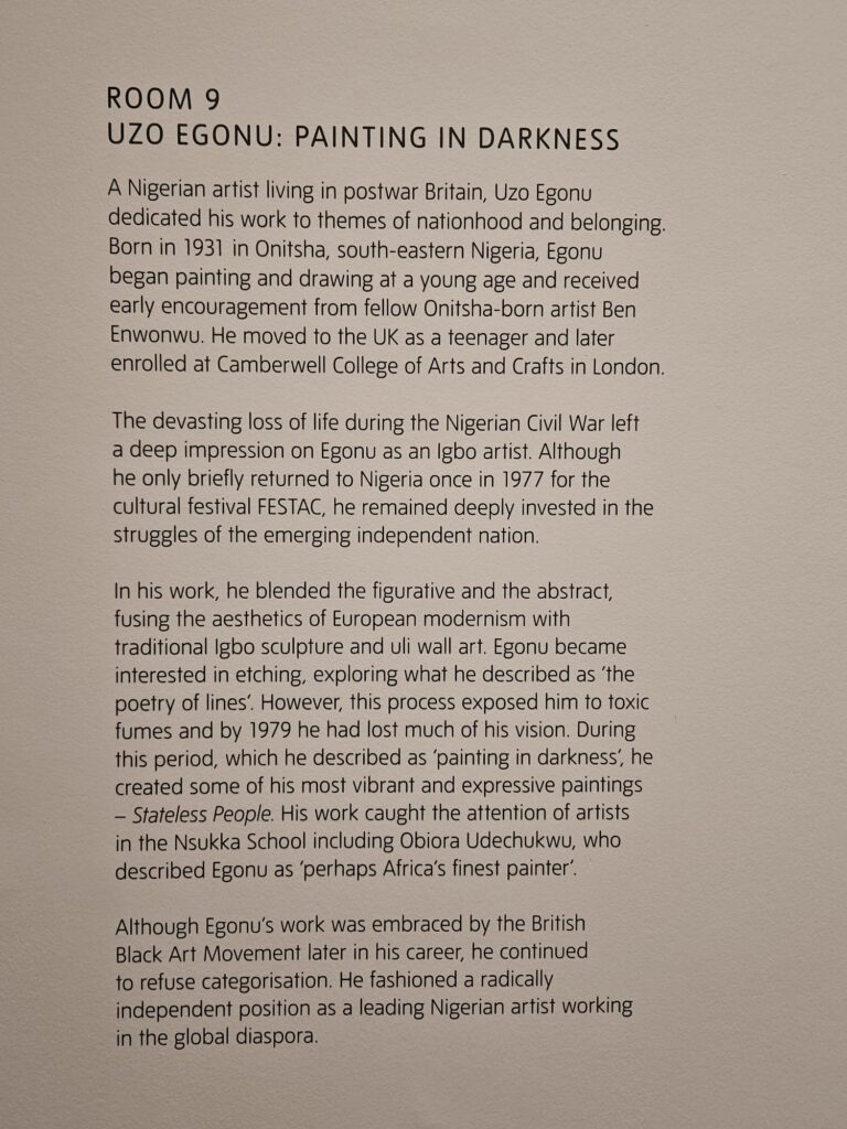 Room 9 Uzo Egonu - Painting in Darkness Nigerian Modernism Tate Modern London
