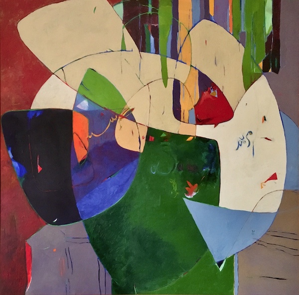 Contemporary abstract painting by Ib Benoh 1970 s