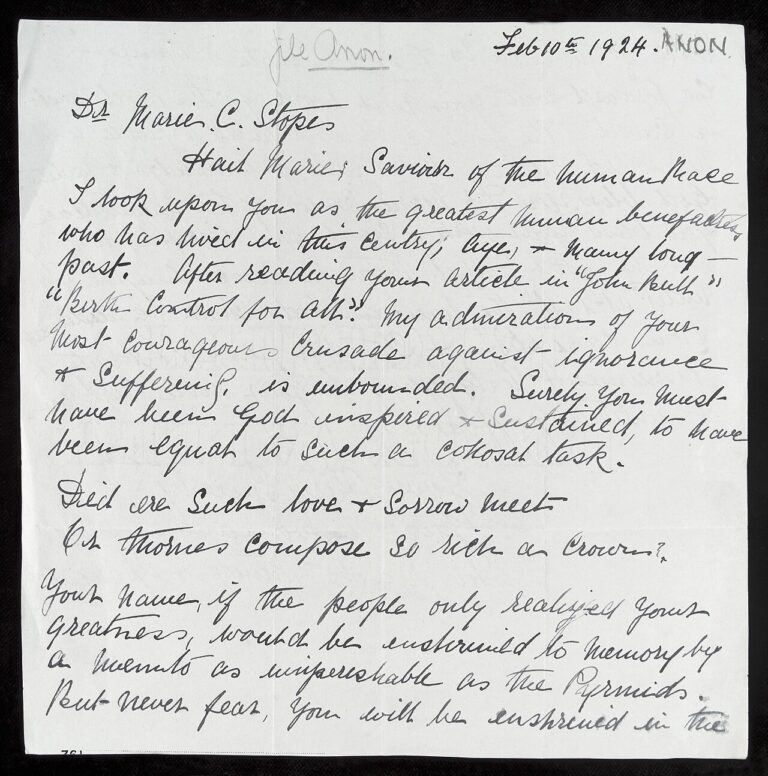 Letter to Marie Stopes