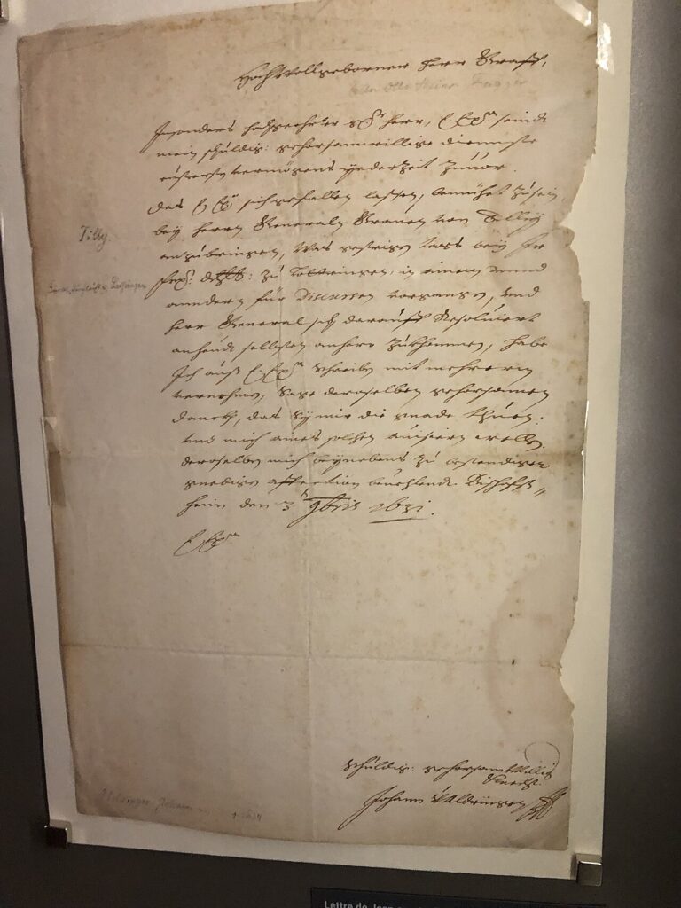 Johann of Aldringen letter
