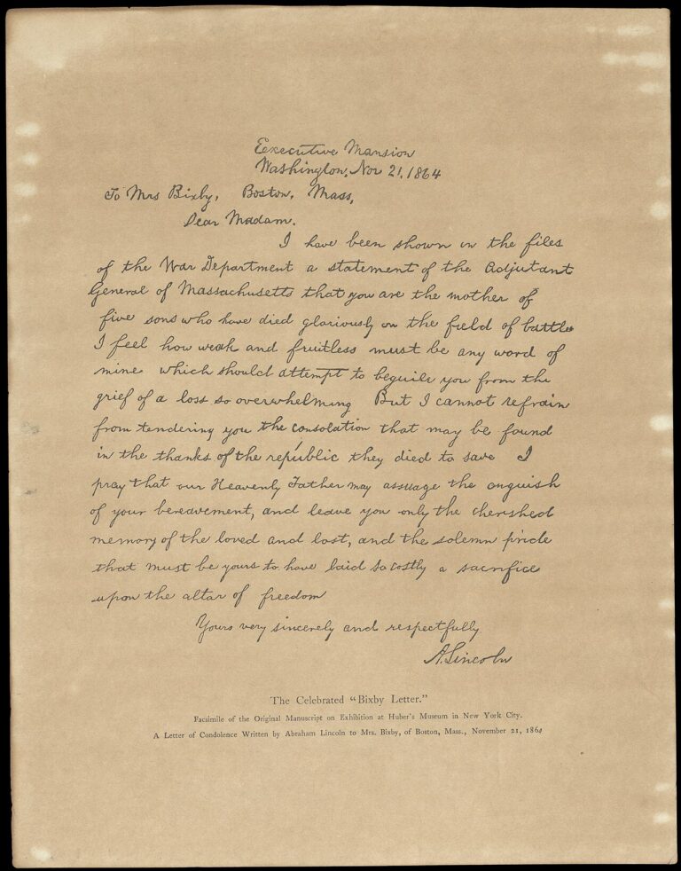 Bixby letter facsimile