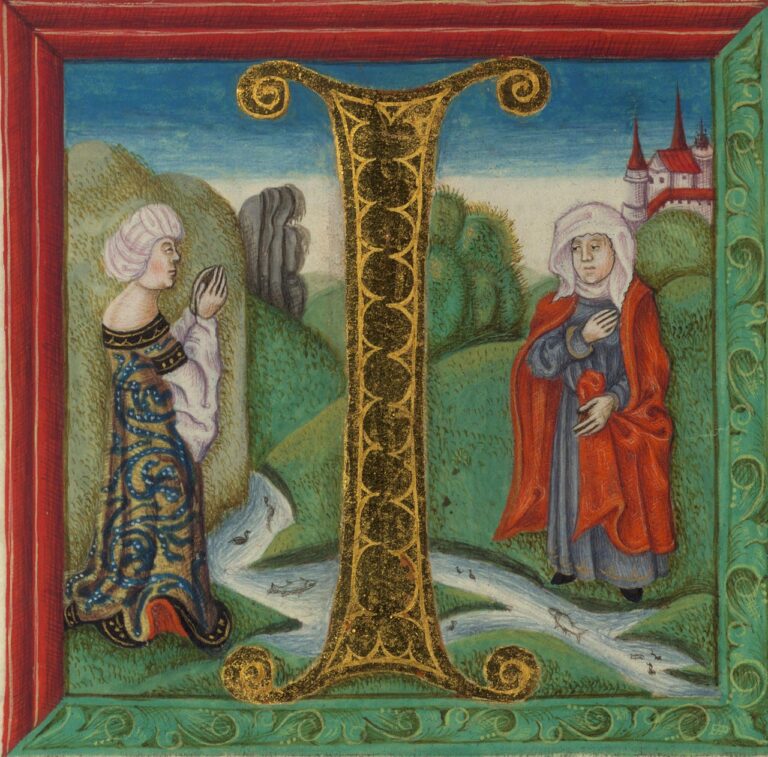 Illuminated Manuscript Bible part Naomi and Ruth Walters Manuscript W fol 155 v