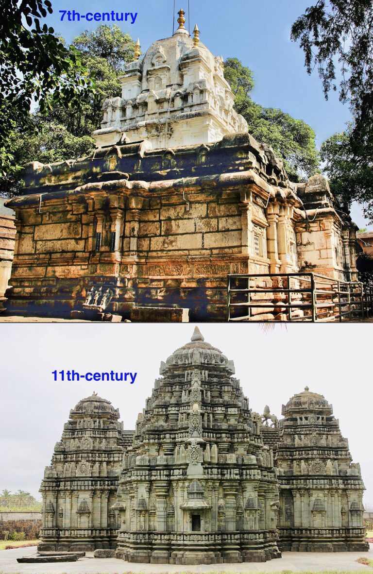7th-century Dravida architecture versus 11th-century Vesara architecture Indian temples
