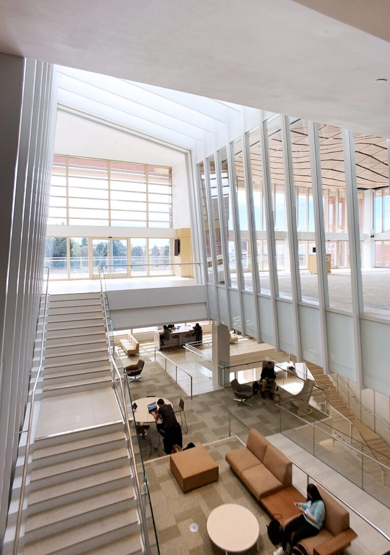 Atrium of Marion Anderson Hall at UCLA