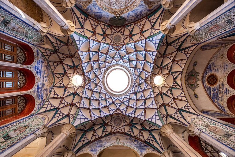 Ceiling of a room at Borujerdi House Kashan Iran