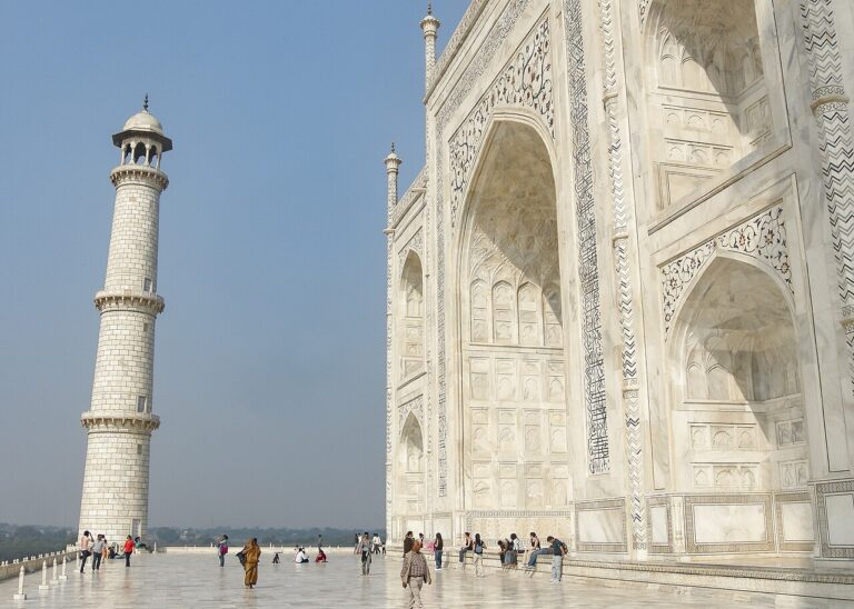 Taj Mahal Exterior with a minaret