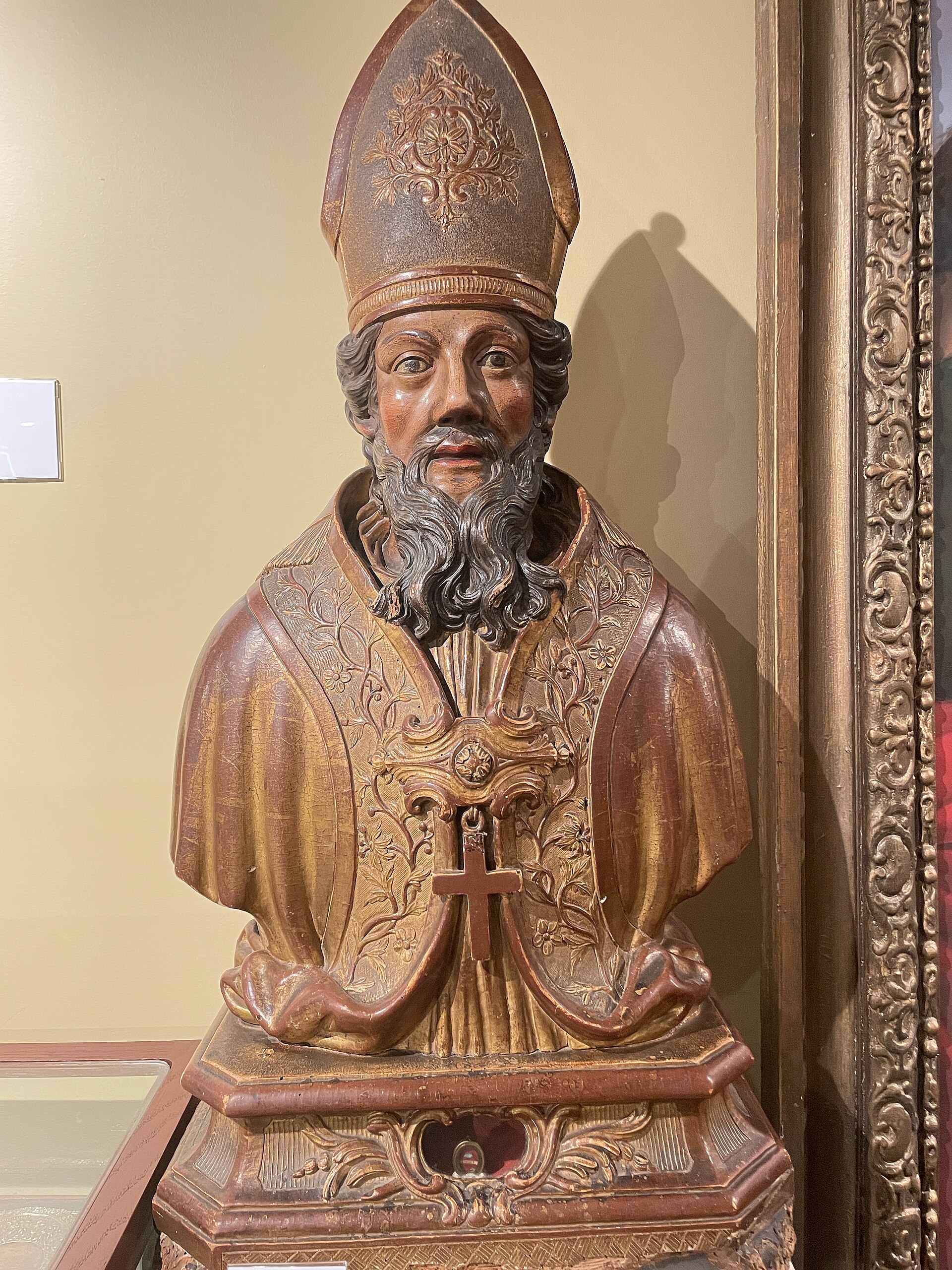 Augustine of Hippo: Wooden Reliquary Bust of Saint Augustine