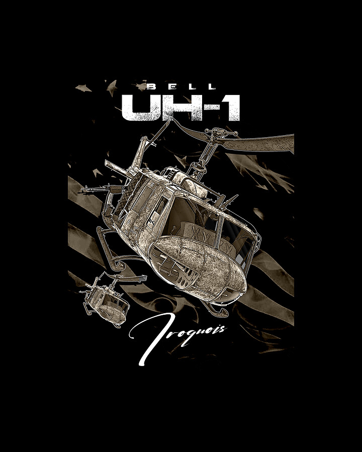 Bell UH-1 Iroquois - USA Bell UH-1 Iroquois Helicopter Digital Art by Aerolovers Dany - Fine