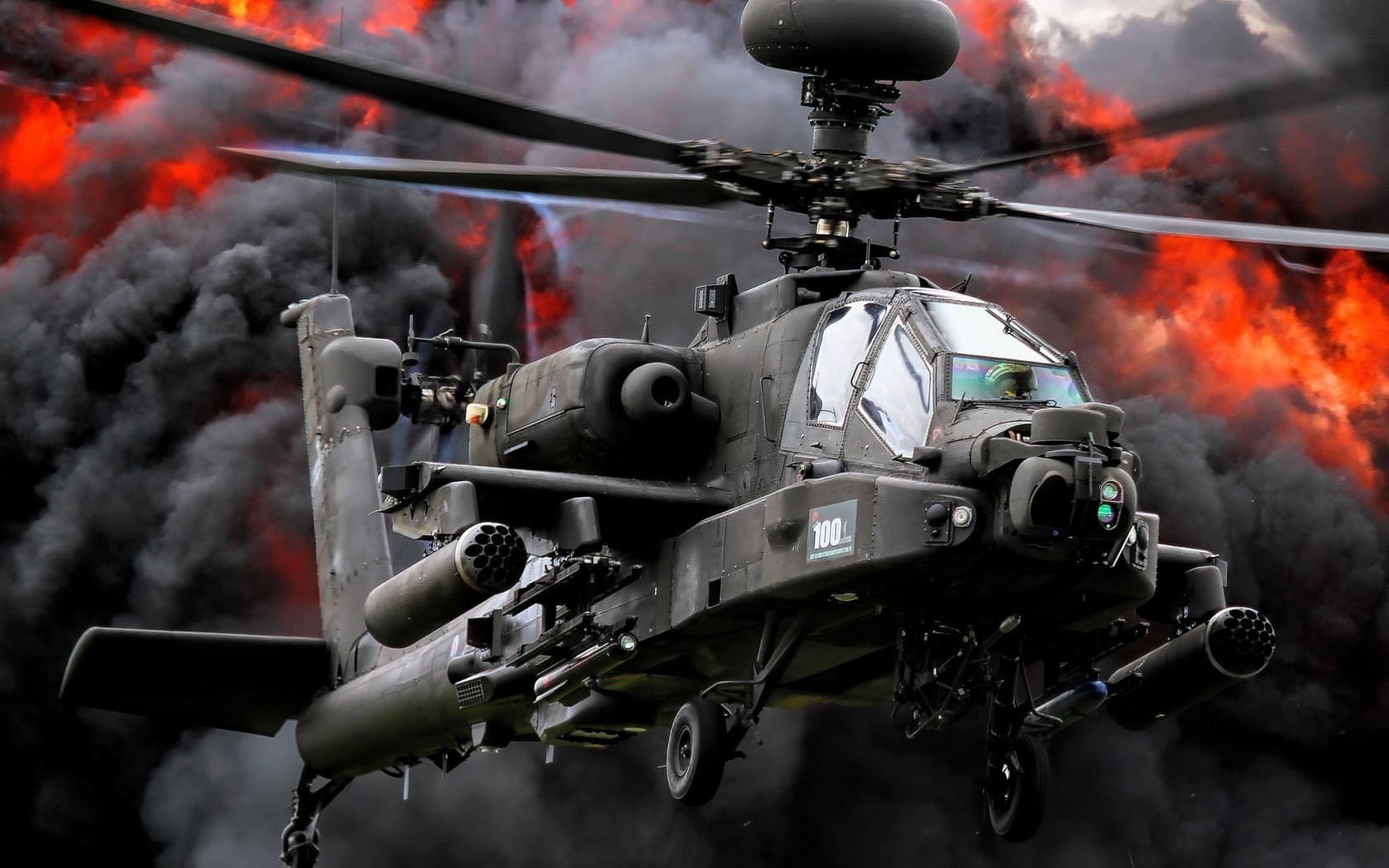 Boeing AH-64 Apache - apache, digital, night, glass - material, nature, transparent, S.T.A.L