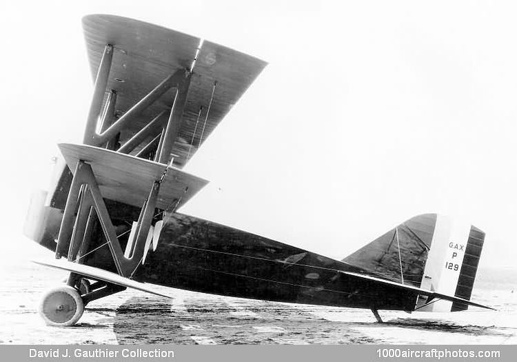 Boeing GA-X triplane seen from the rear side with tail markings GAX P 129.