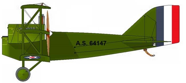Color side-profile artwork of Boeing GA-1 A.S. 64147.