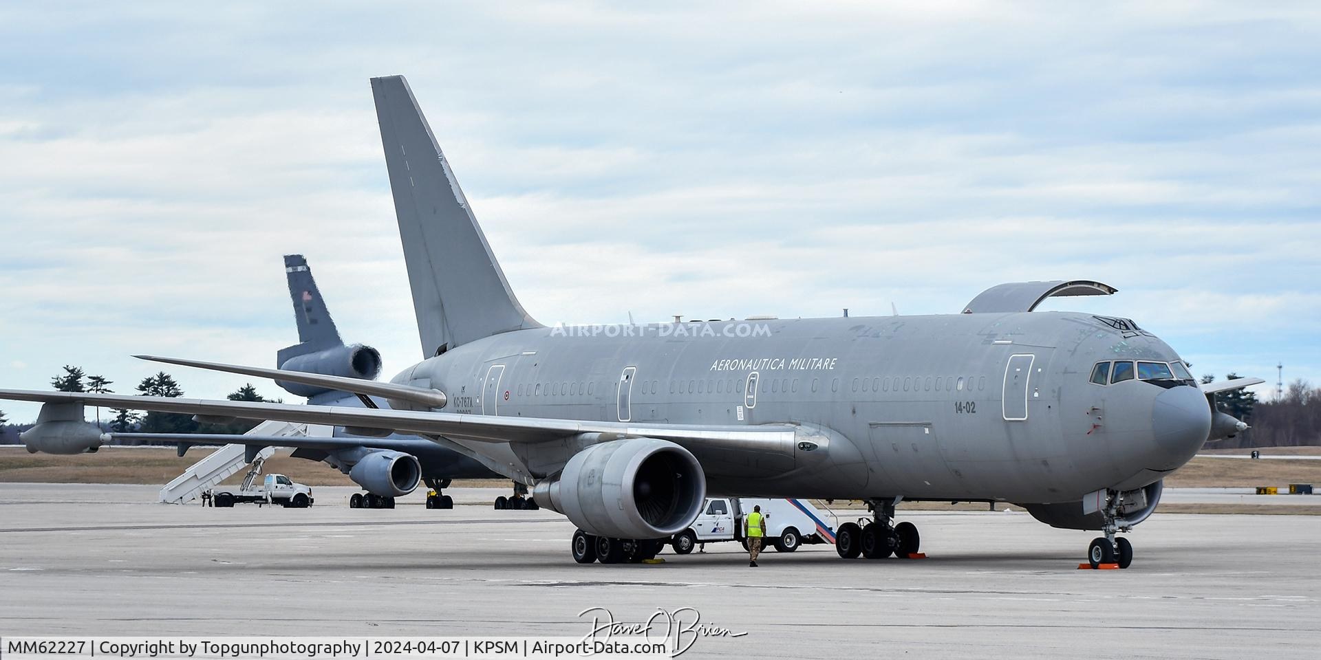 Italian Air Force KC-767A 14-03 rolling on a runway.