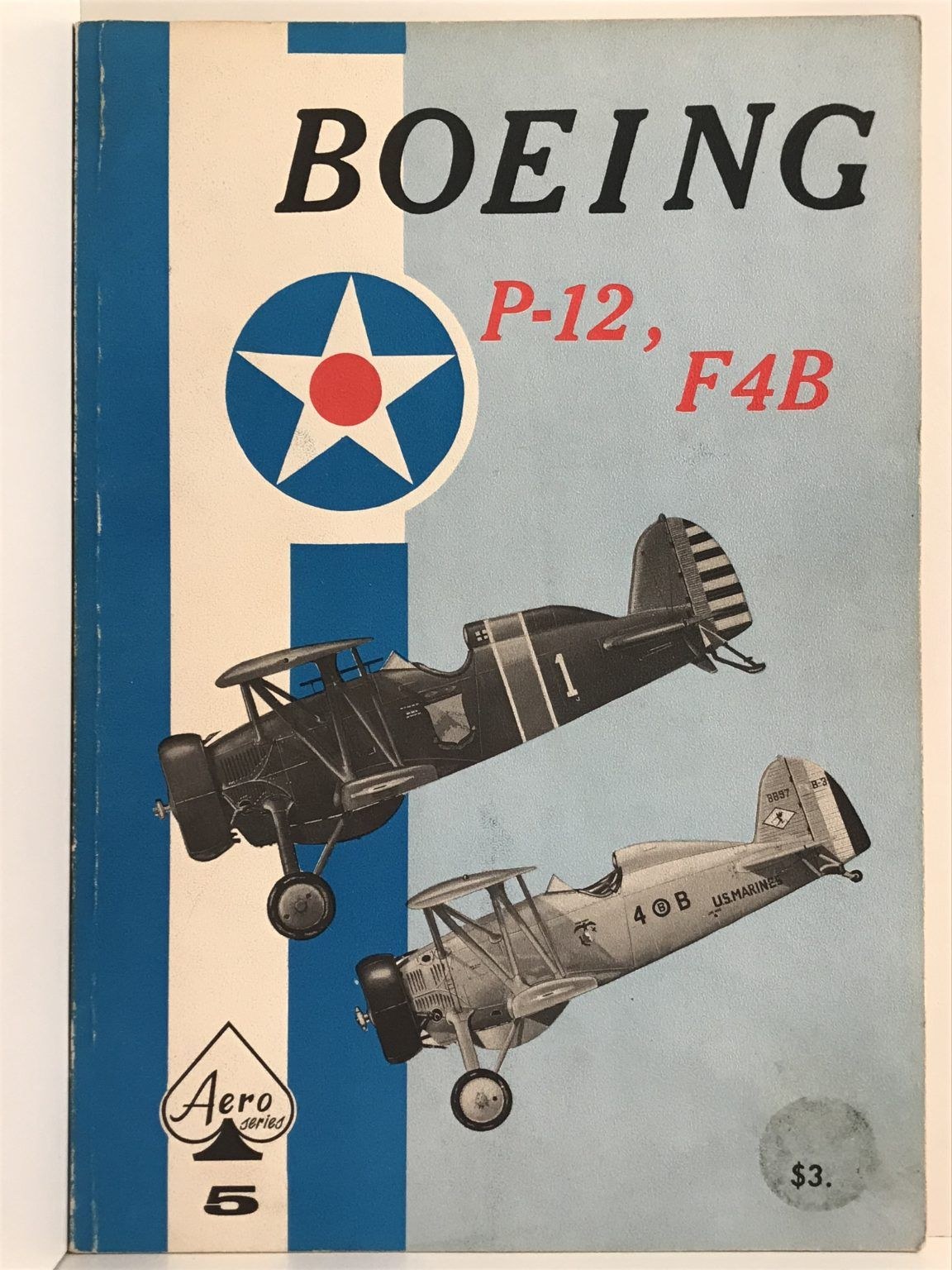 Booklet cover labeled Boeing P-12, F4B with two illustrated biplanes.