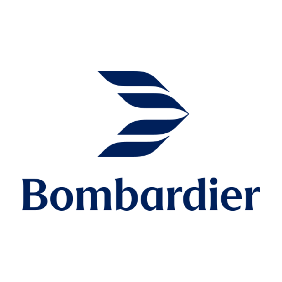 Blue Bombardier emblem and wordmark on a white background.