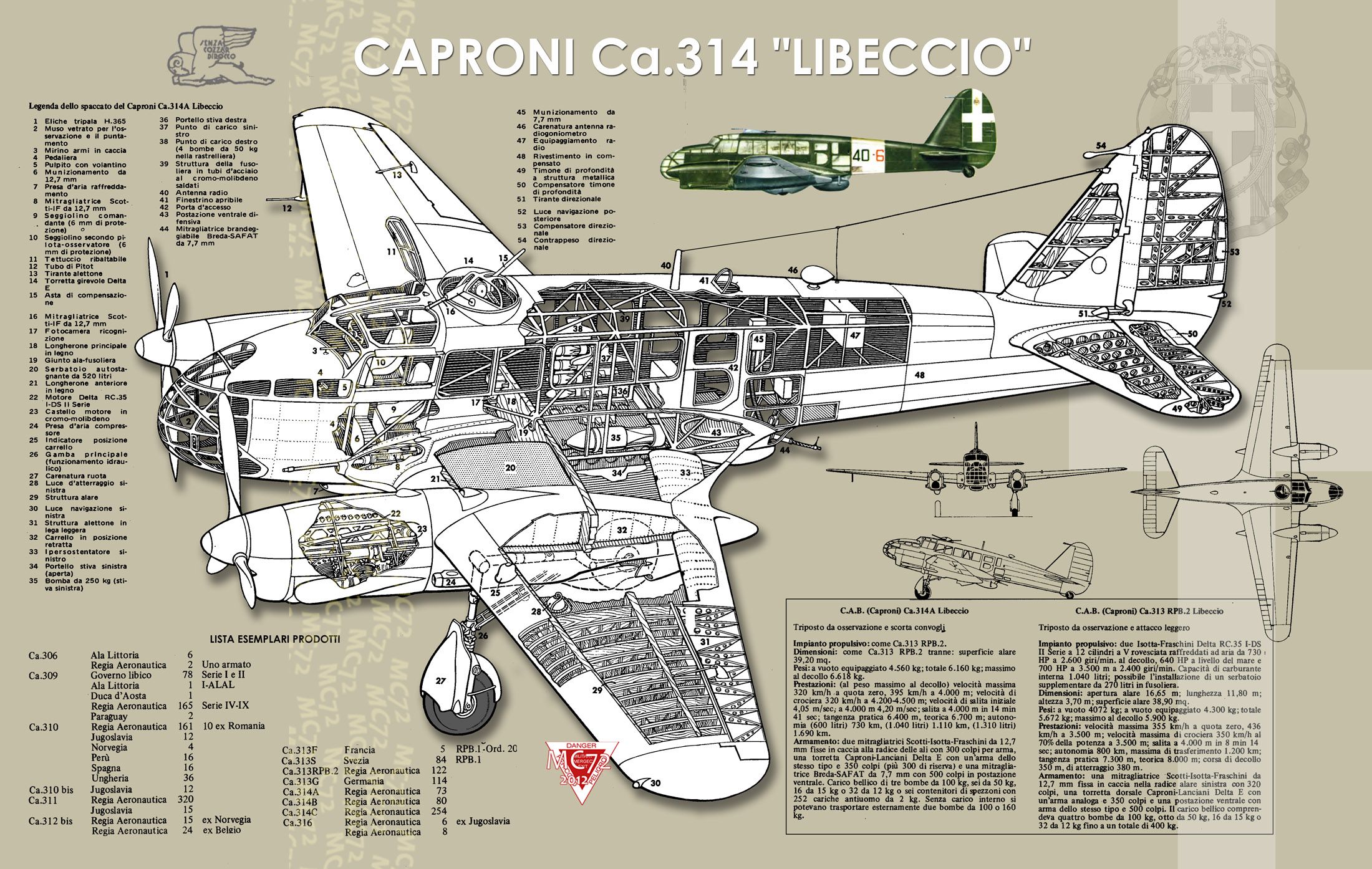 Caproni Ca.314 - Caproni Ca 314 Libeccio Aircraft of World War II - WW2Aircraft.net Forums